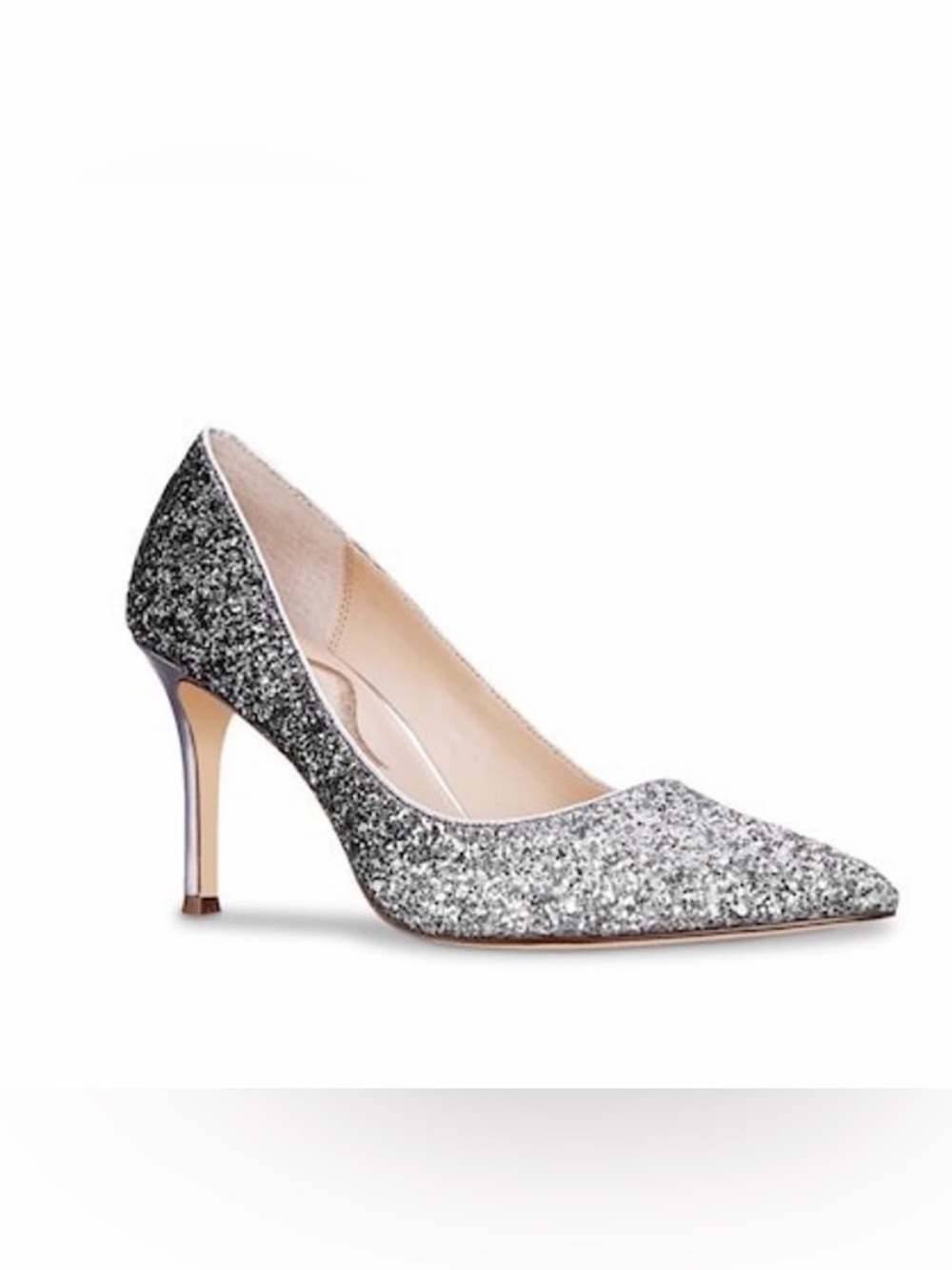 Nina Cleonie 3 1/2” Pump Silver Black Ombre Heels Size 7.5